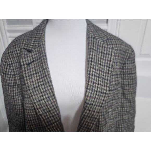 Sz 18W Ralph Lauren Women Houndstooth 100% WOOL Blend Blazer Equestrian - Picture 4 of 10
